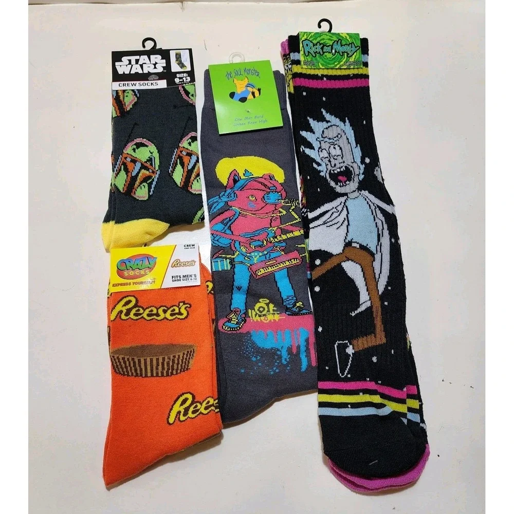 Teen/Mens Mixed Sock Bundle 5 Pairs Mid-Knee All NEW Great as Stocking Stuffers!